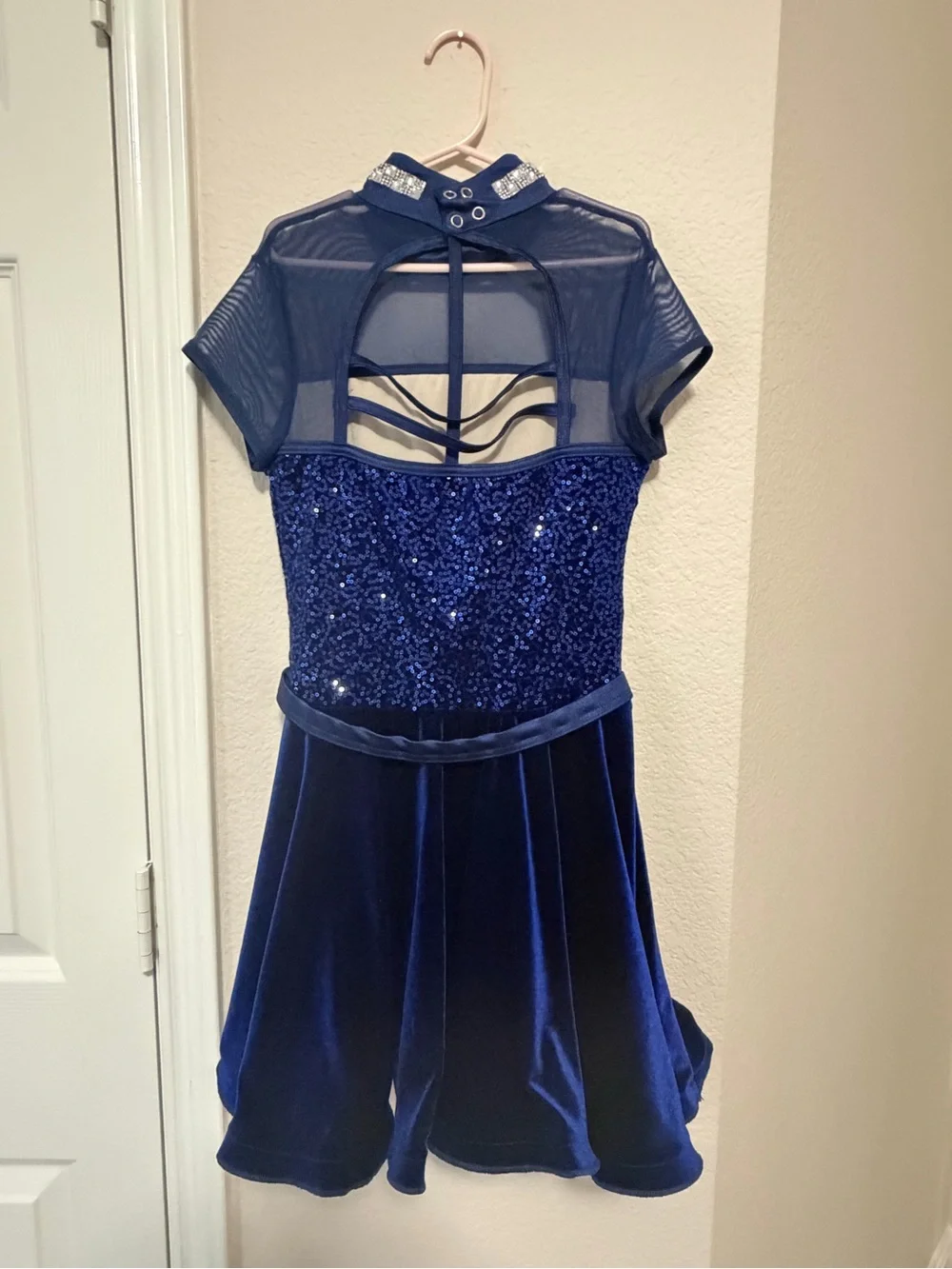 Weissman Royal Blue Sequin Velvet Dance Costume